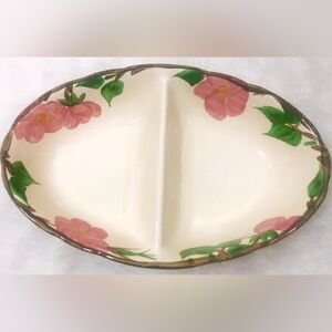 (2) Vintage 70s Franciscan Desert Rose Divided Serving Dishes Cottagecore 10.5”